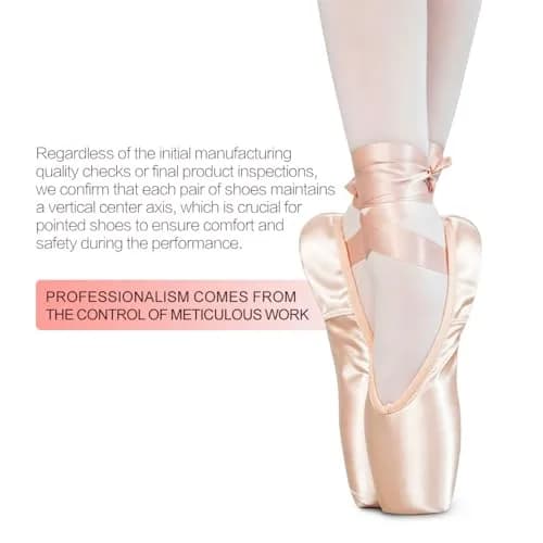 IJONDA Adult Ballet Pointe Dance Shoes Practice Slippers for Women & Girls (Size 3) Pink | Supportive, Comfortable & Durable thumbnail 2