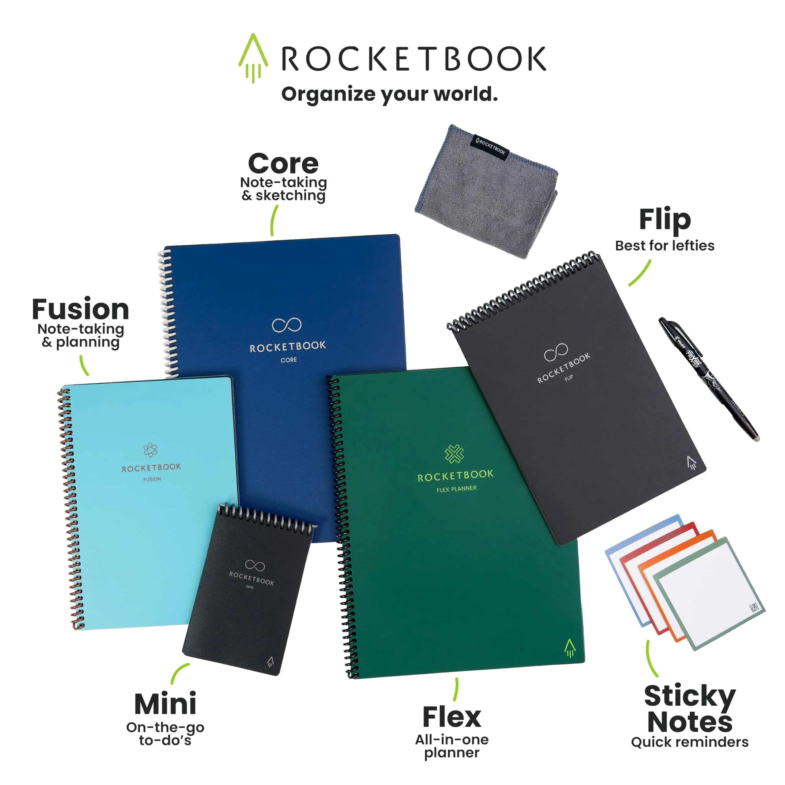Rocketbook Fusion Hybrid Reusable Planner Notebook, Executive 6x8.8, Black | Plan, Digitize, Erase, Re-Plan - view 9