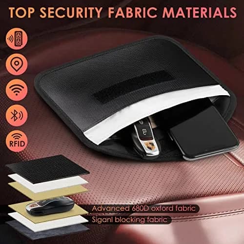 Tuulin 2 Pack Faraday Bags for Phones and Car Keys, Signal Blocking Pouch | Blocks All Signals thumbnail 3