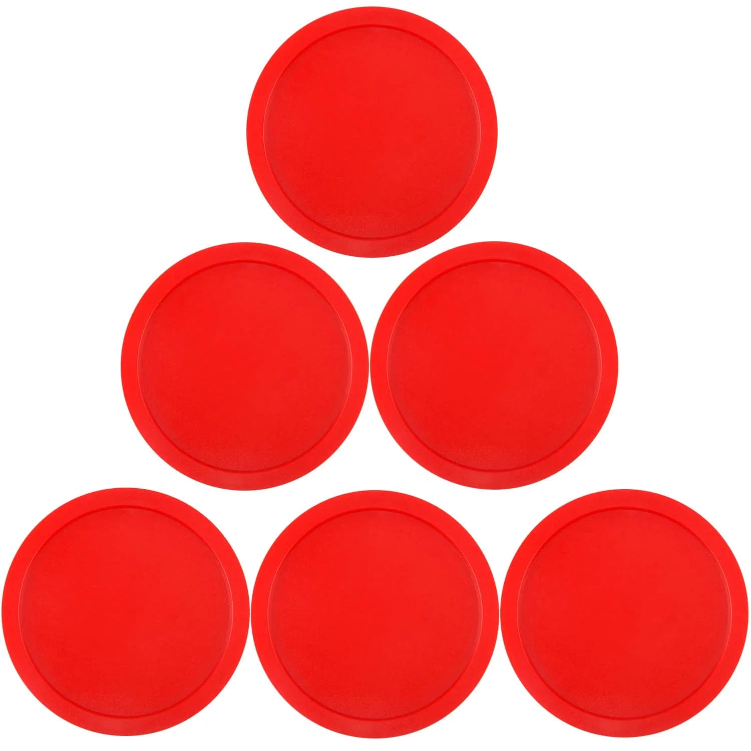 ONE250 Red Air Hockey Pucks 8.25cm (3 1/4 inch) | 6 Pcs Pack for Standard Tables - main product image