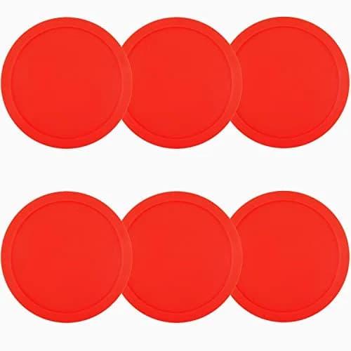 ONE250 Red Air Hockey Pucks 8.25cm (3 1/4 inch) | 6 Pcs Pack for Standard Tables thumbnail 5