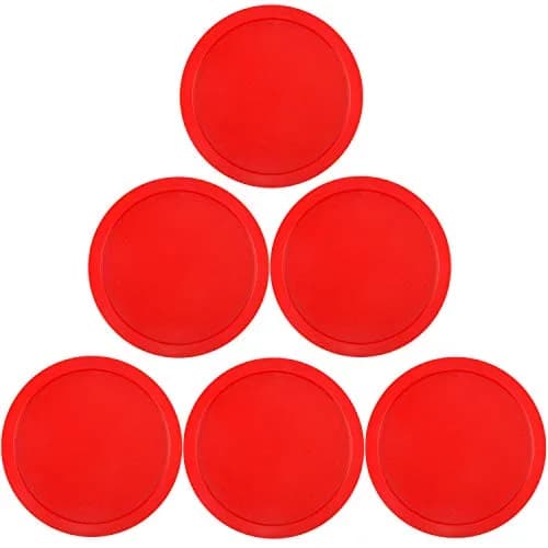 ONE250 Red Air Hockey Pucks 8.25cm (3 1/4 inch) | 6 Pcs Pack for Standard Tables thumbnail 1