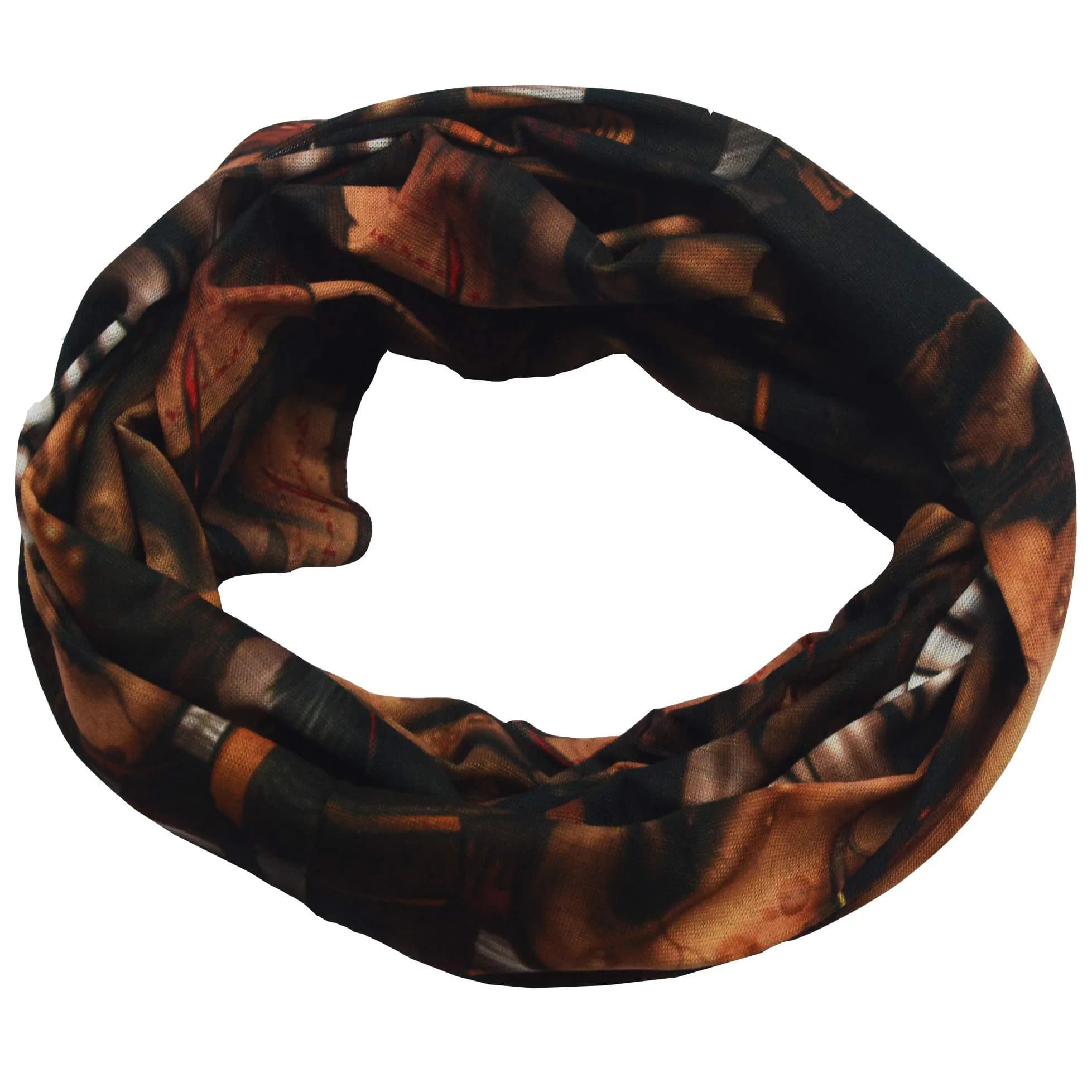 Obacle Skull Brown Skeleton Face Mask Half - Seamless 3D Tube Bandana for Dust & Sun Protection - view 4