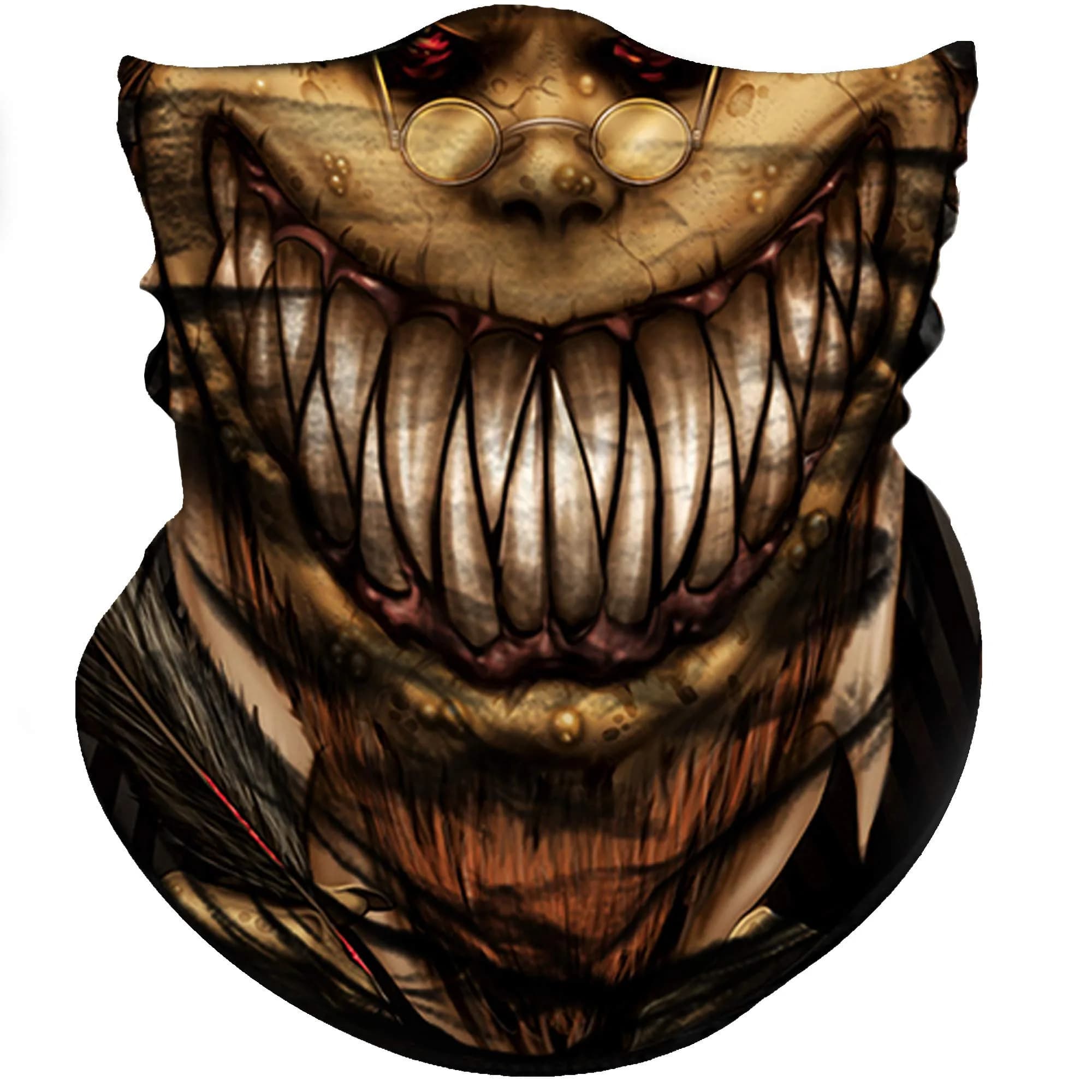 Obacle Skull Brown Skeleton Face Mask Half - Seamless 3D Tube Bandana for Dust & Sun Protection - main product image