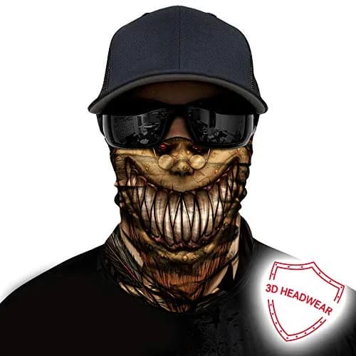 Obacle Skull Brown Skeleton Face Mask Half - Seamless 3D Tube Bandana for Dust & Sun Protection thumbnail 2