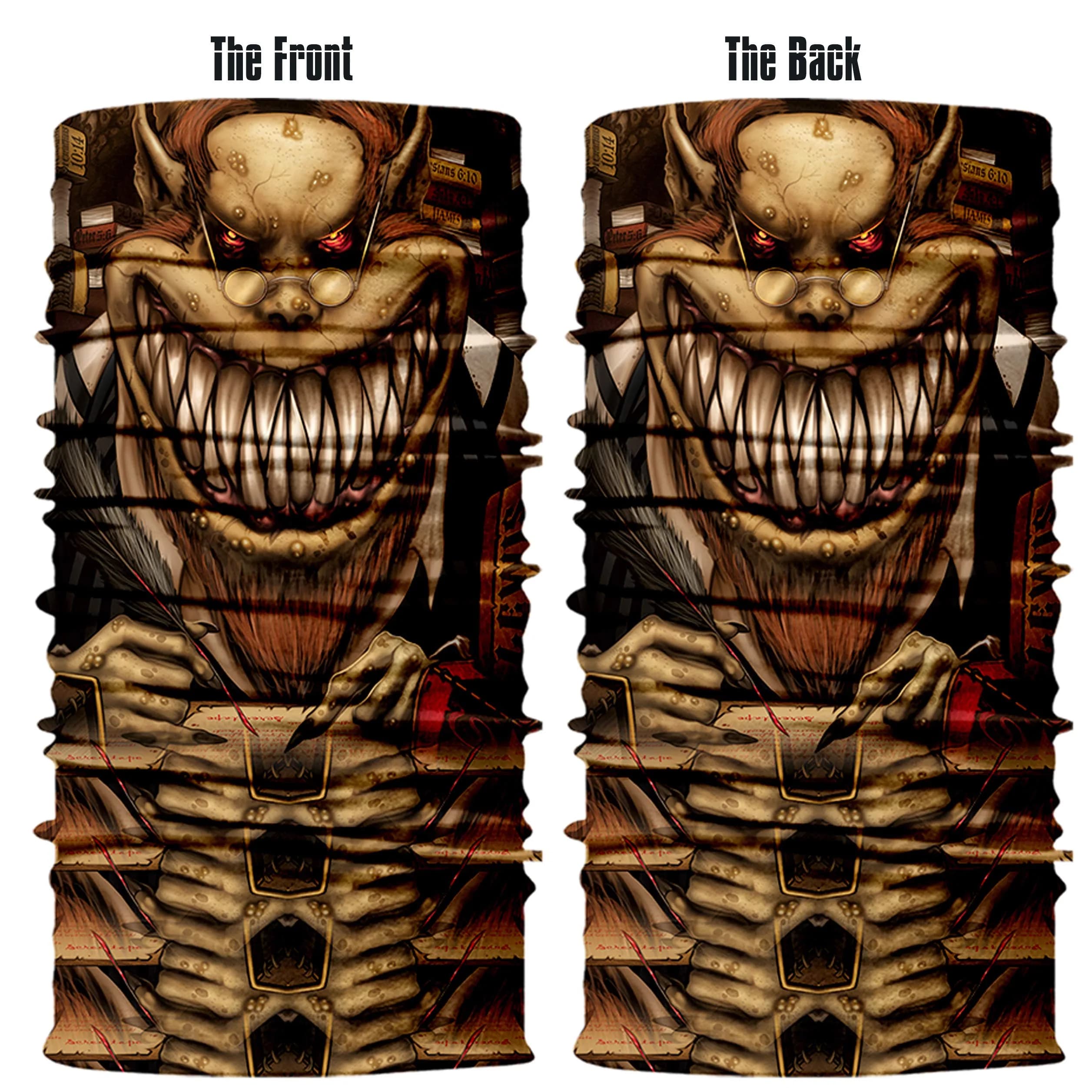 Obacle Skull Brown Skeleton Face Mask Half - Seamless 3D Tube Bandana for Dust & Sun Protection - view 3