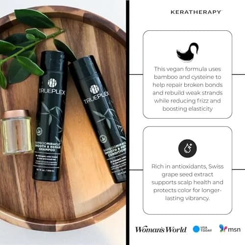 Trueplex KERATHERAPY Bamboo Miracle Smooth & Repair Shampoo 300 ml | Hydrating & Smoothing for Damaged & Frizzy Hair thumbnail 5