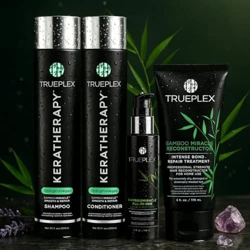 Trueplex KERATHERAPY Bamboo Miracle Smooth & Repair Shampoo 300 ml | Hydrating & Smoothing for Damaged & Frizzy Hair thumbnail 7
