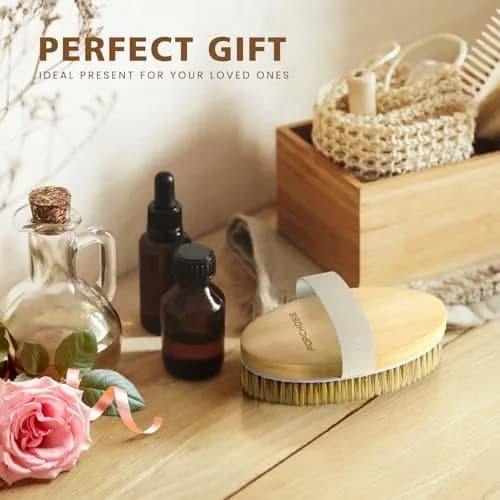 POPCHOSE Dry Brush for Lymphatic Drainage, Dry Brushing Body Brush | Natural Boar Bristles & Wooden Handle thumbnail 8