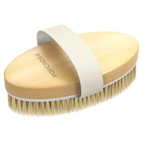 POPCHOSE Dry Brush for Lymphatic Drainage, Dry Brushing Body Brush | Natural Boar Bristles & Wooden Handle thumbnail 9