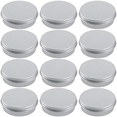 Hulless 12 Pack 60ml Aluminum Tin Jars | Refillable Cosmetic Containers with Screw Lid thumbnail 1