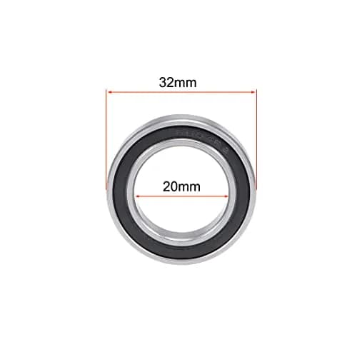 uxcell 6804-2RS Deep Groove Ball Bearing 20x32x7mm Chrome Steel Double Sealed 2 Pcs | Industrial Grade Radial Ball Bearing thumbnail 4