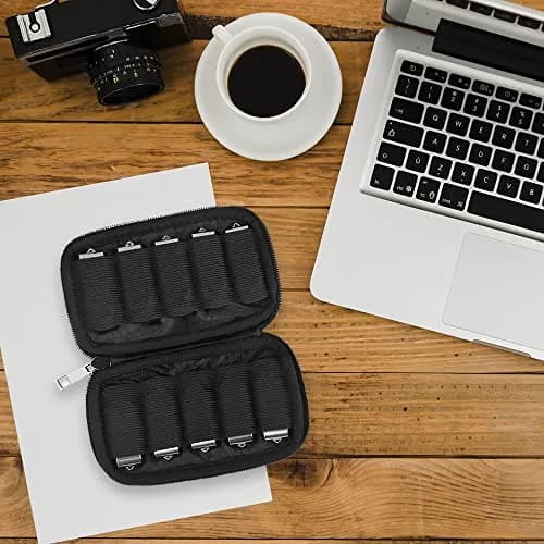 JBOS 10 Slots Neoprene USB Flash Drive Case | Anti-Static Organizer Pouch for Travel, Office & Home, Black thumbnail 5