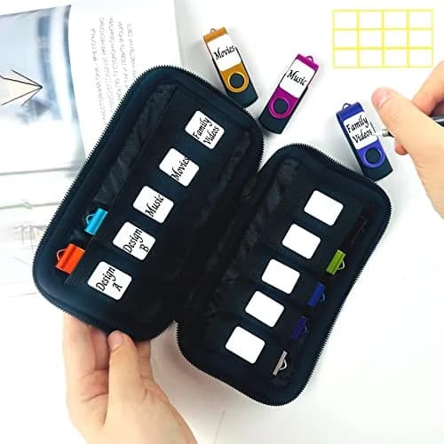 JBOS 10 Slots Neoprene USB Flash Drive Case | Anti-Static Organizer Pouch for Travel, Office & Home, Black thumbnail 2