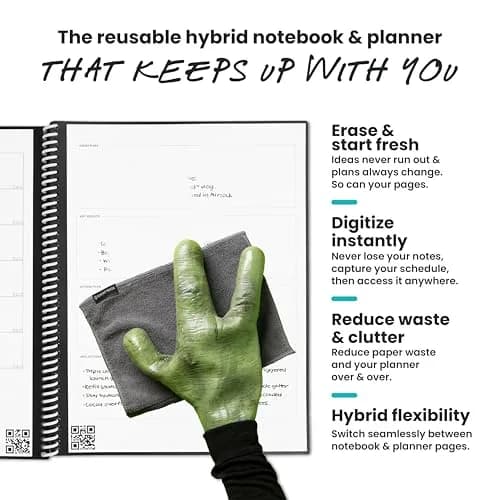 Rocketbook Fusion Hybrid Reusable Planner Notebook, Executive 6x8.8, Black | 42 Pages thumbnail 5