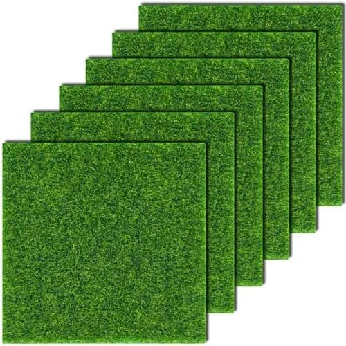 KISEER Miniature Artificial Craft Grass 6 Pack 6x6 Inches | Realistic Green Lawn for Fairy Gardens & DIY Decor thumbnail 1