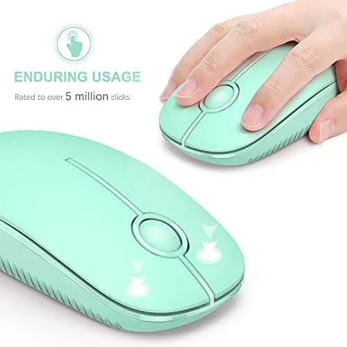 VssoPlor Wireless Mouse, 2.4G Slim Computer Laptop Mouse, Mint Green | Quiet Clicks & Stable Connection thumbnail 3