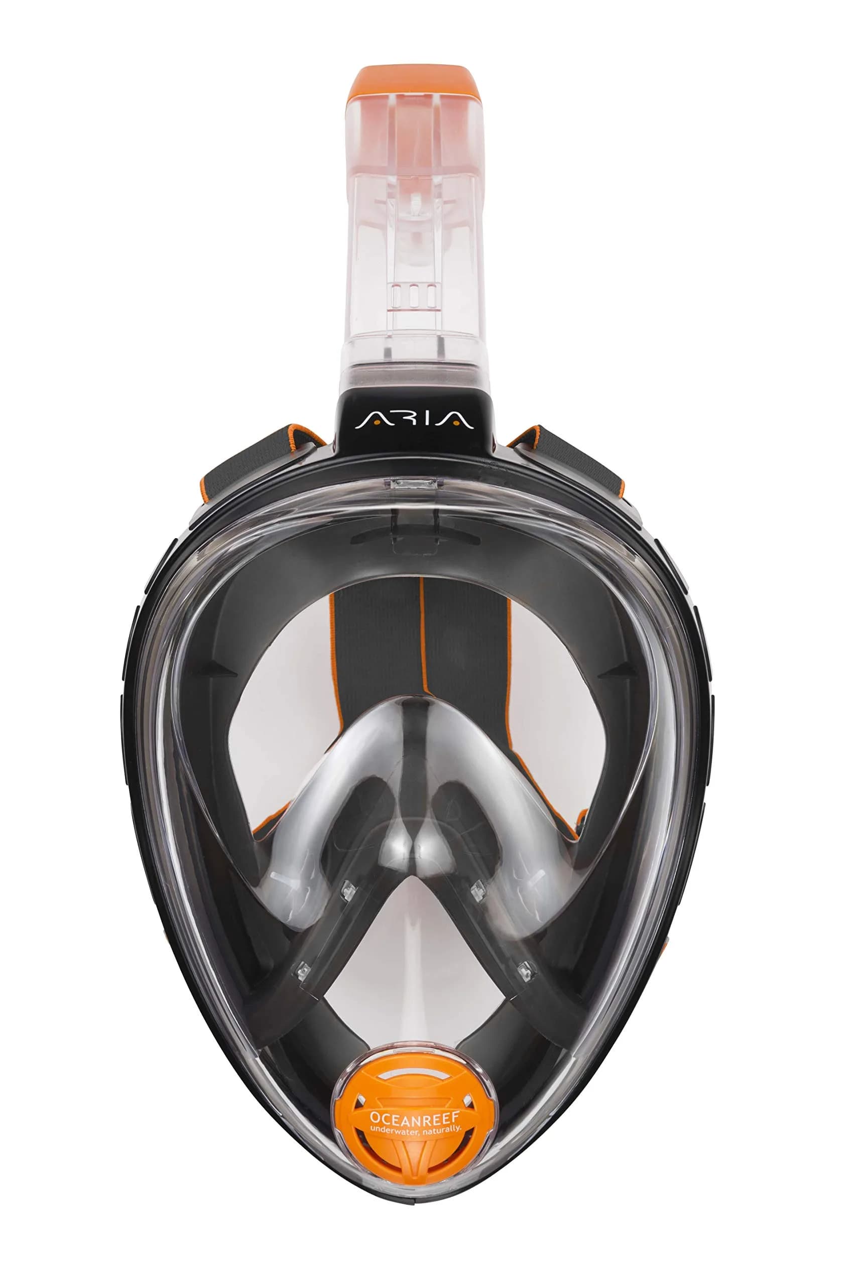 Ocean Reef ARIA Classic Full Face Snorkeling Mask | 180° Panoramic View, Black, L/XL