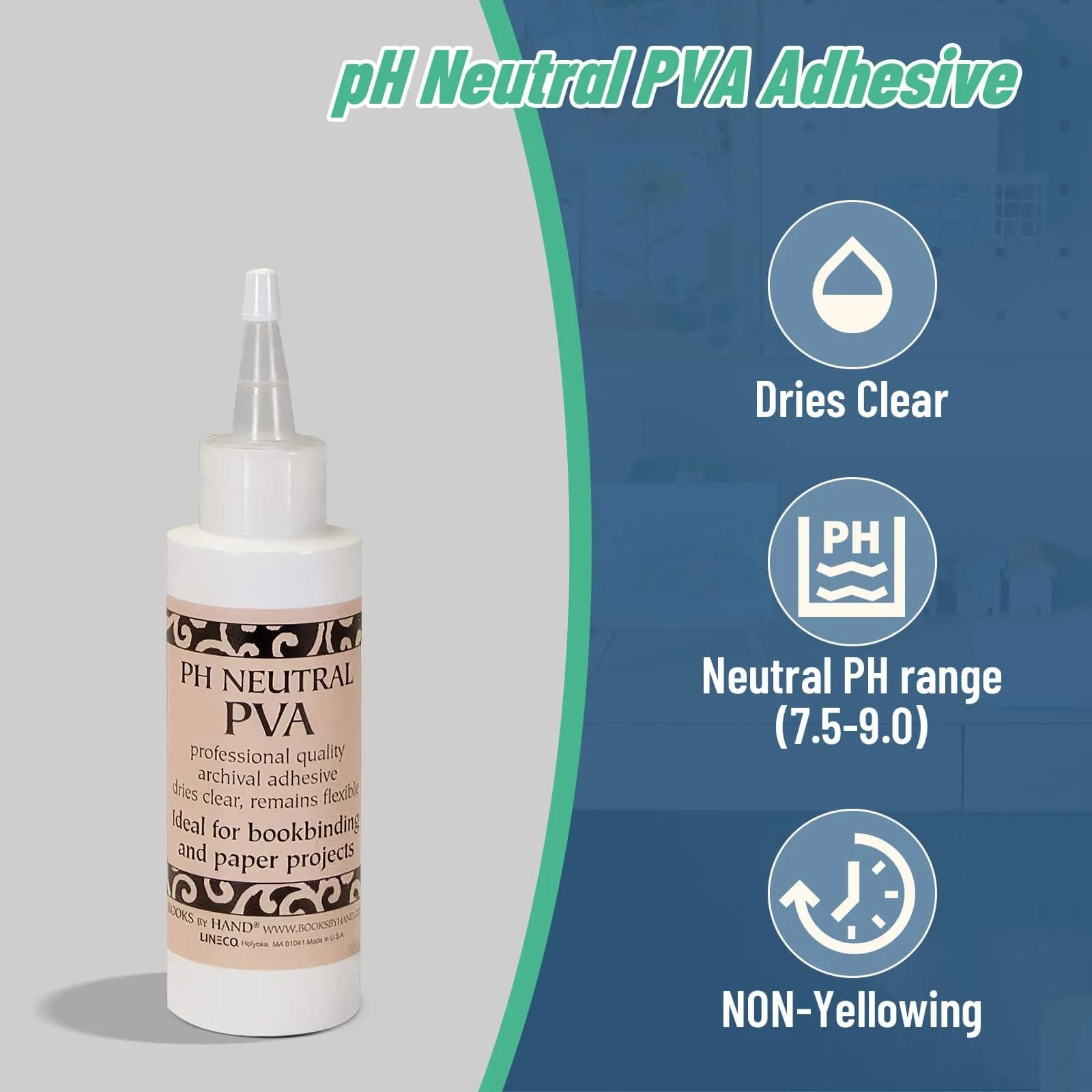 Books By Hand PH Neutral PVA Adhesive 118ml (4 Ounce) | Archival Quality for Bookbinding & Paper Projects - view 2