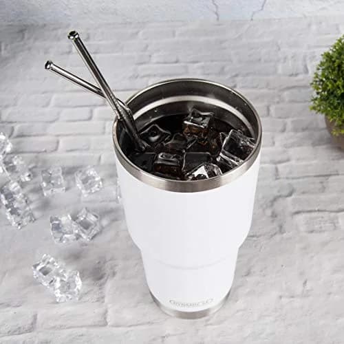 D·S White 30oz (887ml) Tumbler Set | Double Wall Vacuum Insulated Travel Coffee Mug thumbnail 4