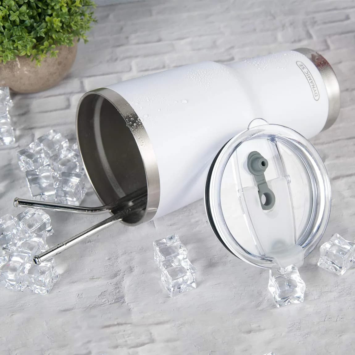 D·S White 30oz (887ml) Tumbler Set | Double Wall Vacuum Insulated Travel Coffee Mug - view 5