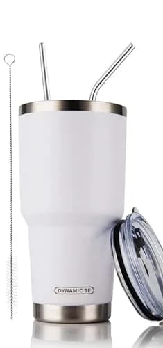 D·S White 30oz (887ml) Tumbler Set | Double Wall Vacuum Insulated Travel Coffee Mug thumbnail 1