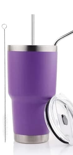 D·S 30oz Purple Tumbler Double Wall Vacuum Insulated Travel Coffee Mug | Fits Most Cup Holders thumbnail 1