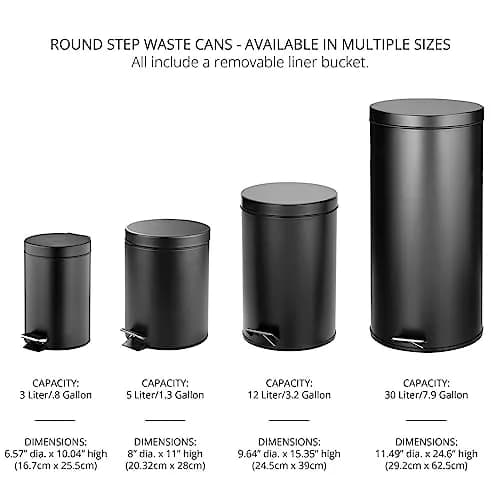mDesign Pedal Bin - Metal Waste Bin with Pedal, Lid & Plastic Bucket Insert - 5L Capacity, Bronze/Rose Gold thumbnail 8