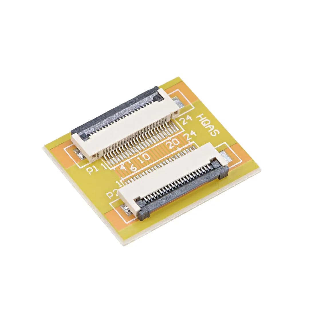 uxcell 0.5mm Pitch 22 Pin to 22 Pin Extension Connector for FFC FPC Cable | PCB Support Adapter — Yellow