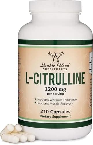 Double Wood Supplements L-Citrulline 1,200mg Capsules | Nitric Oxide for Circulation & Pump, 210 Count (Pack of 1) thumbnail 1