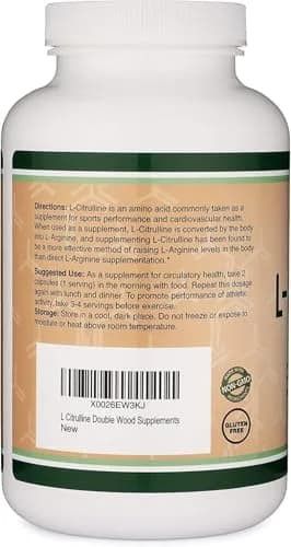 Double Wood Supplements L-Citrulline 1,200mg Capsules | Nitric Oxide for Circulation & Pump, 210 Count (Pack of 1) thumbnail 3