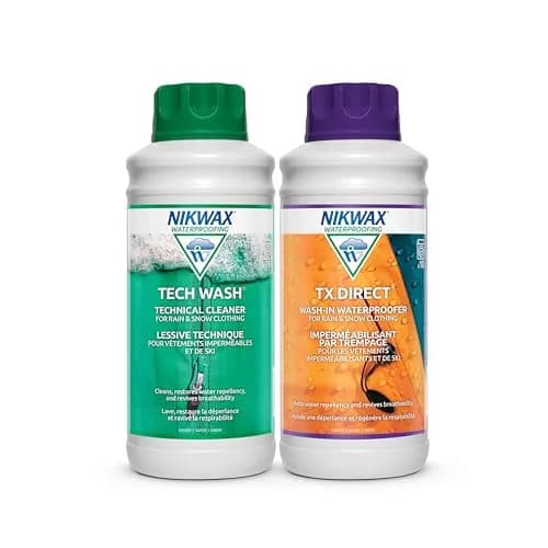Nikwax Hardshell Cleaning & Waterproofing Duo-Pack 2L (67.6 Fl Oz) | Restores Water Repellency for Jackets & Outdoor Gear thumbnail 1