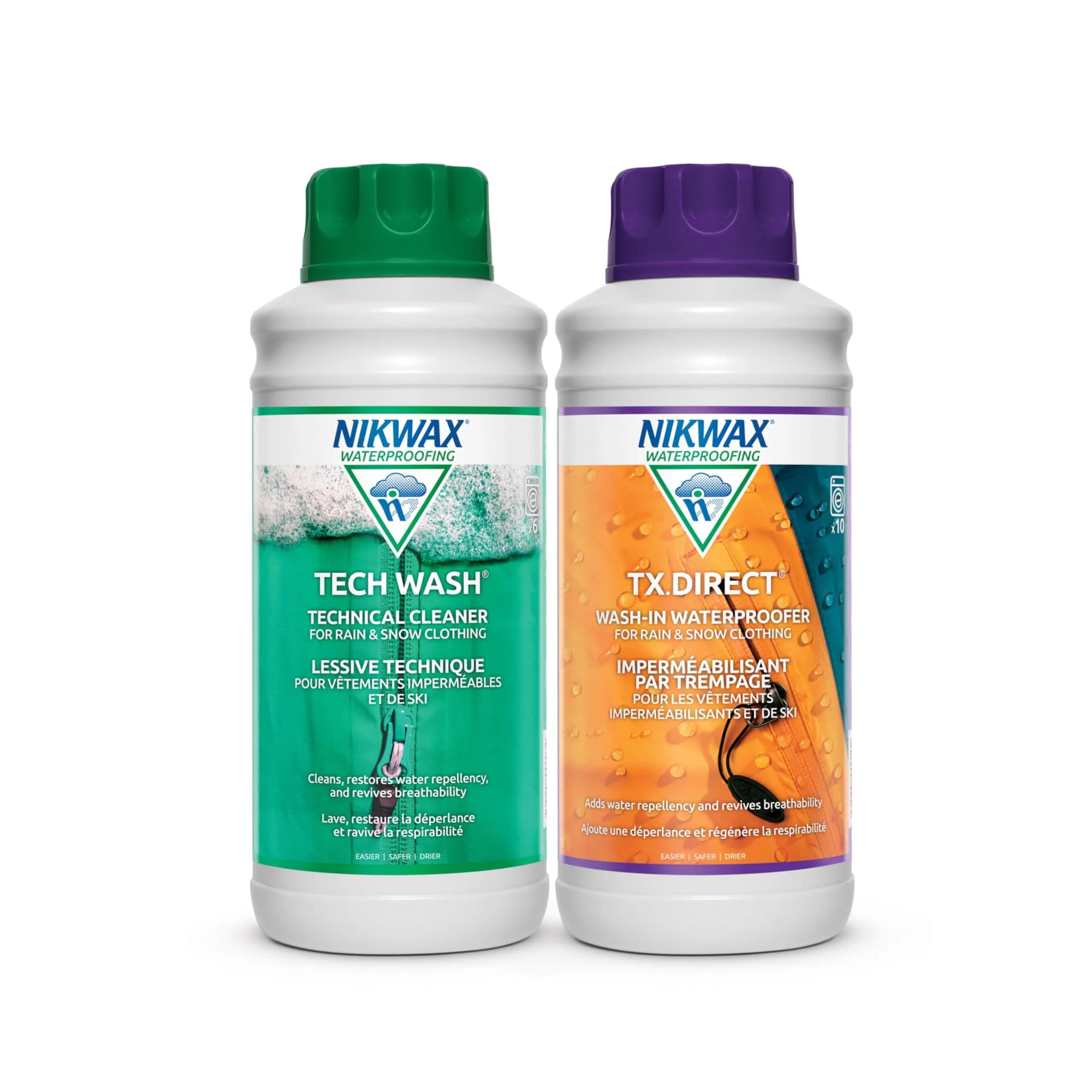 Nikwax Hardshell Cleaning & Waterproofing Duo-Pack 2L (67.6 Fl Oz) | Restores Water Repellency for Jackets & Outdoor Gear - main product image