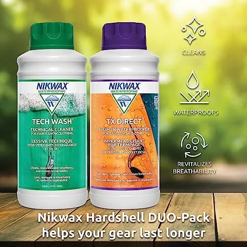 Nikwax Hardshell Cleaning & Waterproofing Duo-Pack 2L (67.6 Fl Oz) | Restores Water Repellency for Jackets & Outdoor Gear thumbnail 3