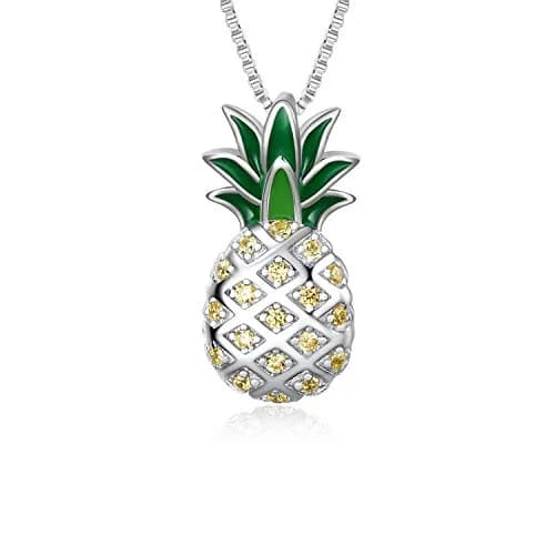 LUHE Pineapple Necklace Sterling Silver 20mm | Dainty Gift for Women & Teens thumbnail 1
