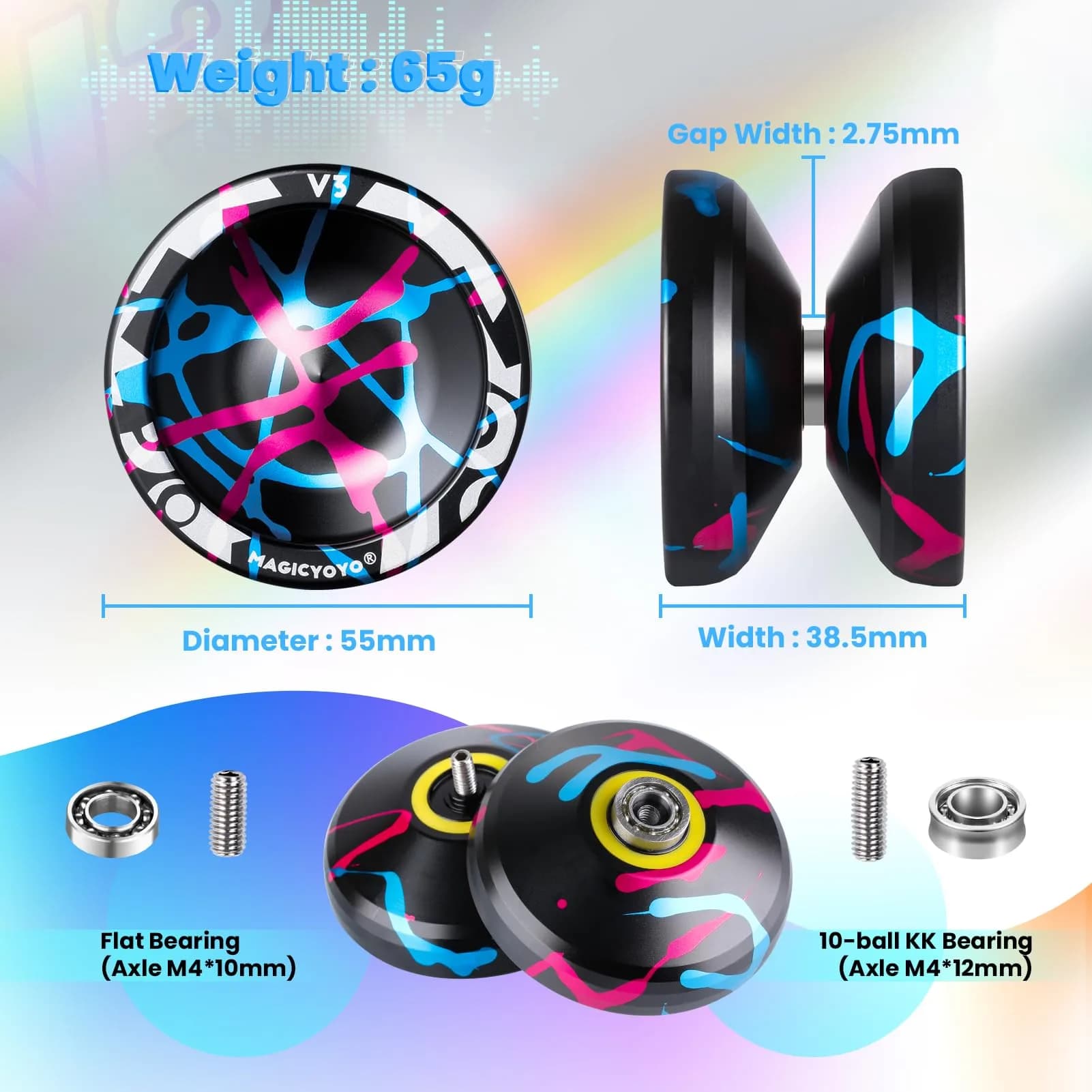 MAGICYOYO V3 Responsive Yo-yo for Kids 8-12 & Beginners, Aluminum Alloy 6061, 65 g (2.29 oz) - view 4