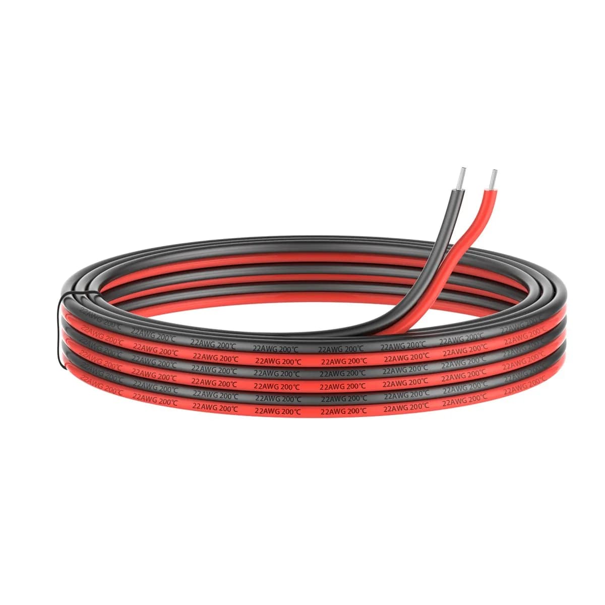 Haerkn 22awg Silicone Electrical Wire 2 Cores 25ft | Tinned Copper, 600V, Flexible