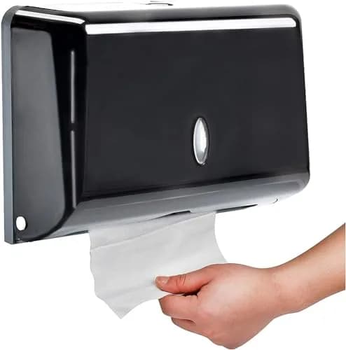 AIFUSI Black Paper Towel Dispenser | Wall Mount C-Fold/Multifold Holder for Bathroom, Kitchen (200 Sheet Capacity) thumbnail 1