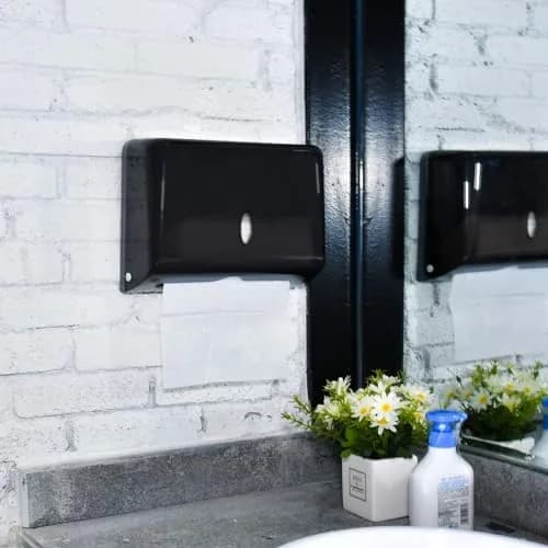 AIFUSI Black Paper Towel Dispenser | Wall Mount C-Fold/Multifold Holder for Bathroom, Kitchen (200 Sheet Capacity) thumbnail 7