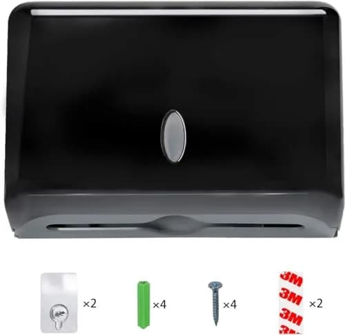 AIFUSI Black Paper Towel Dispenser | Wall Mount C-Fold/Multifold Holder for Bathroom, Kitchen (200 Sheet Capacity) thumbnail 2