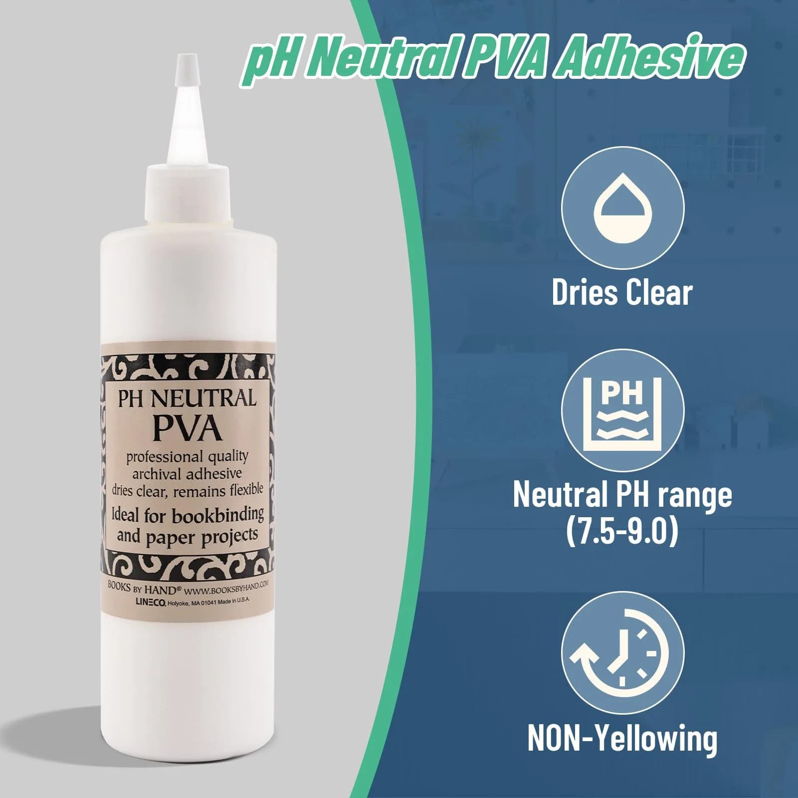 Books By Hand PH Neutral PVA Adhesive 237ml (8 Ounce) | Archival Quality, Dries Clear - view 2