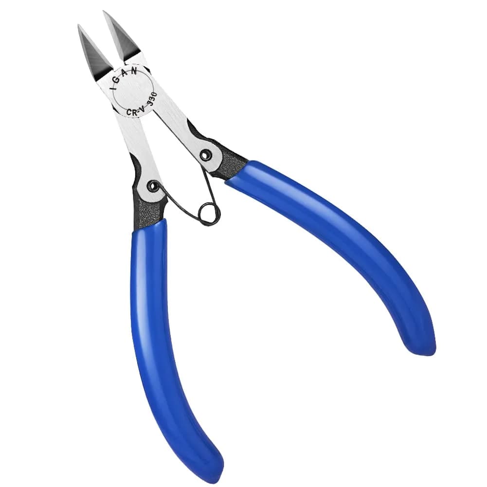IGAN-330 Flush Cutters, Precision Wire Cutter, 5''x1 | Ultra-sharp CR-V for Electronics & Jewelry