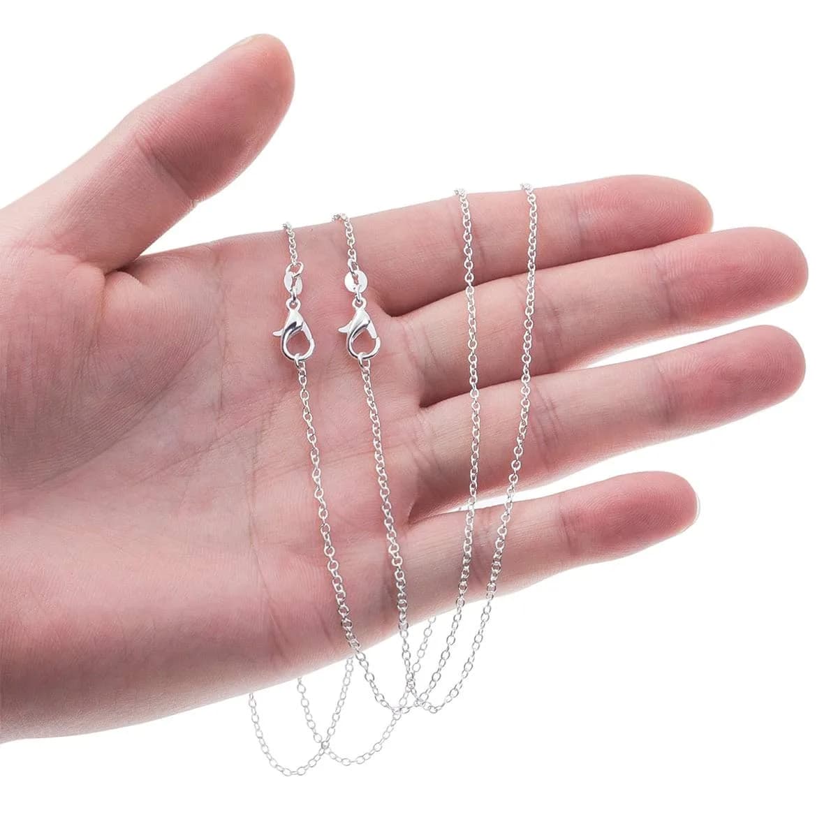 Selizo 30 Pack Silver Plated Cable Necklace Chains 18 Inches (45.7 cm) | Jewelry Making Supplies - view 5