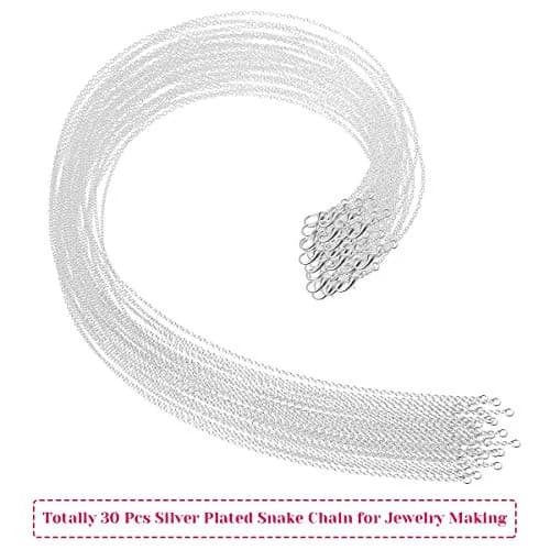 Selizo 30 Pack Silver Plated Cable Necklace Chains 18 Inches (45.7 cm) | Jewelry Making Supplies thumbnail 2
