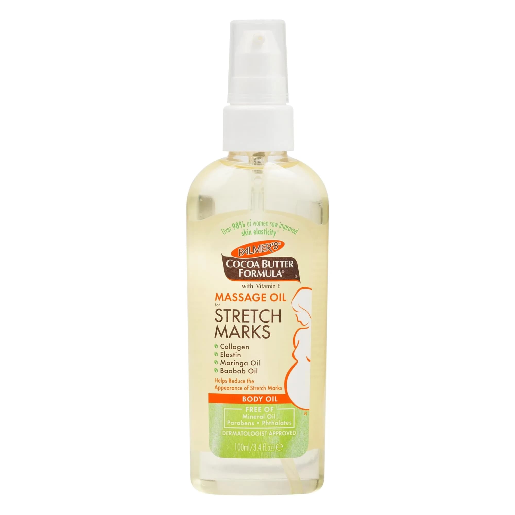 Palmer's Cocoa Butter Formula Massage Oil 100ml (3.4 Fl Oz) | Fragrance-Free Stretch Mark Oil - main product image