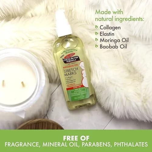 Palmer's Cocoa Butter Formula Massage Oil 100ml (3.4 Fl Oz) | Fragrance-Free Stretch Mark Oil thumbnail 4