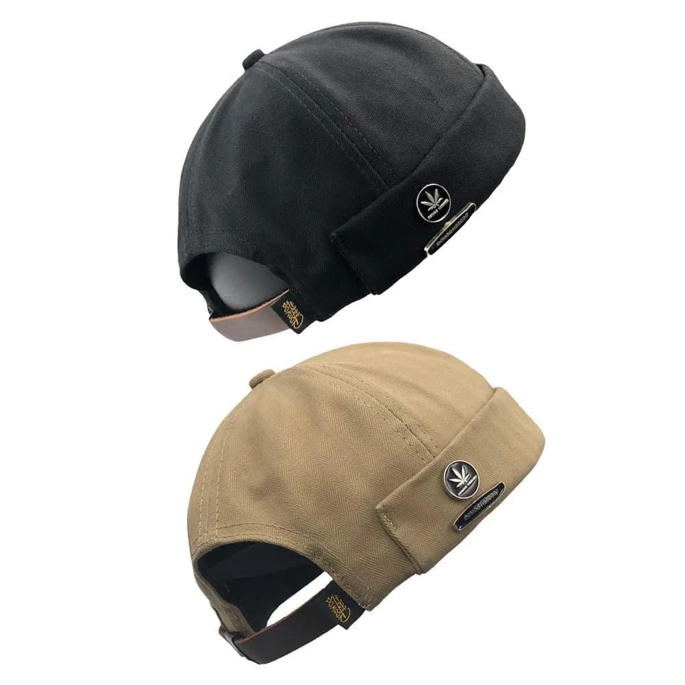 jerague 2 Piece Brimless Docker Cap Adjustable Leather Buckle | Casual Unisex Style (70-120 chars)