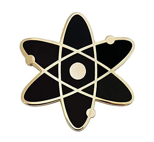 Pinsanity Atomic Symbol Black Enamel Lapel Pin | Science-Inspired 1.25 inch Unisex Accessory thumbnail 1