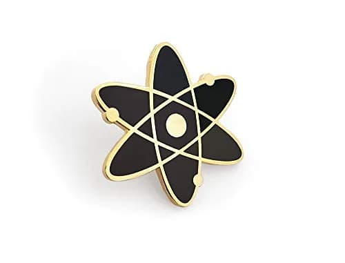 Pinsanity Atomic Symbol Black Enamel Lapel Pin | Science-Inspired 1.25 inch Unisex Accessory thumbnail 2