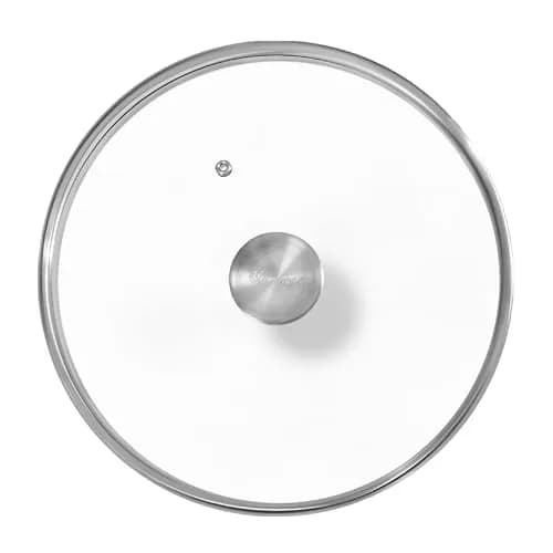 Victoria 9.5-Inch Tempered Glass Lid for 10-Inch Skillet | Oven-Safe Up to 450°F, Dishwasher-Safe, Stainless Steel Vent & Handle thumbnail 1